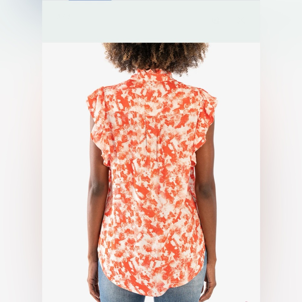 KUT FROM THE‎ KLOTH  SLEEVELESS RUFFLE BUTTON UP TOP Size M - Picture 9 of 13